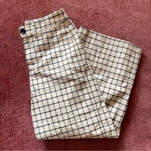 Madewell NWT Emmett Wide-Leg Crop Pants in Windowpane Size 27